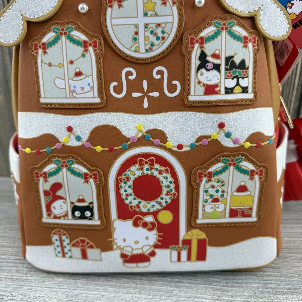 Hello Kitty & Friends Gingerbread House Mini Backpack Loungefly Christmas NWT